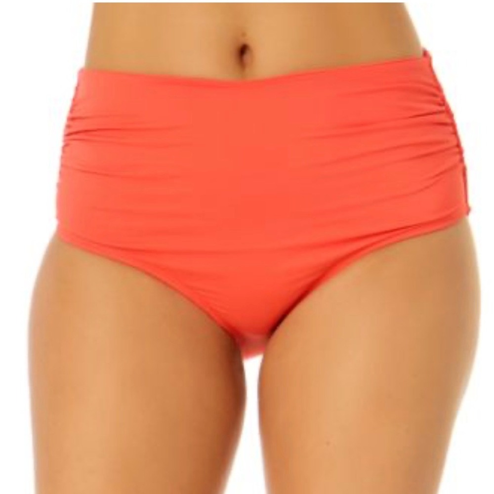 Anne Cole Coral High Waist Bikini Bottoms Size XL NWT